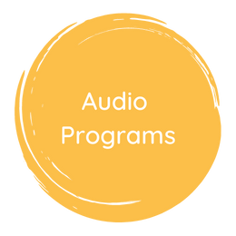 Yellow Circle with Audio Programs Centered